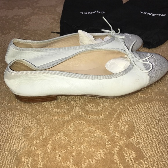 Chanel ballerina flats light blue silver toe cap - Picture 4 of 16